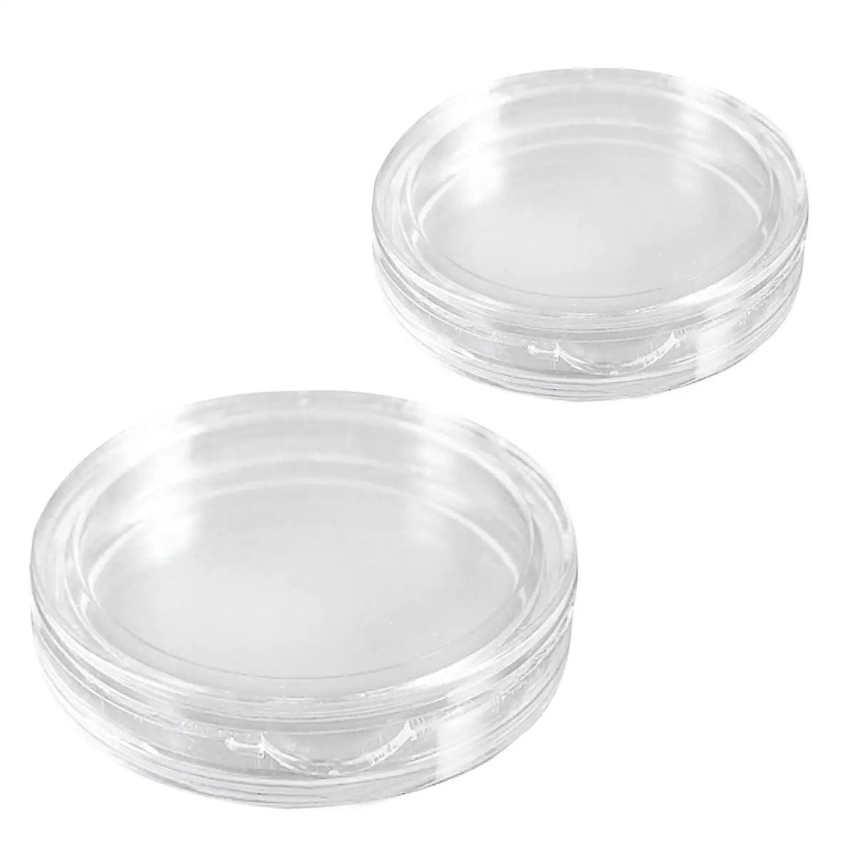 20mm Round Clear Plastic Coin Capsules Euro 10 Cent Coin Holder Model Coin Collection Box