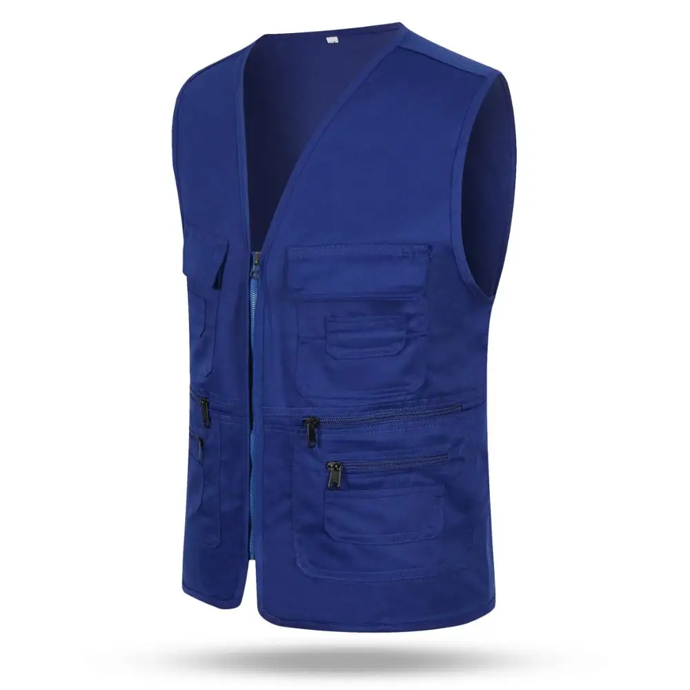 
Wholesale custom logo comfortable utility sleeveless jacket unisex outdoor work volunteer vests 
