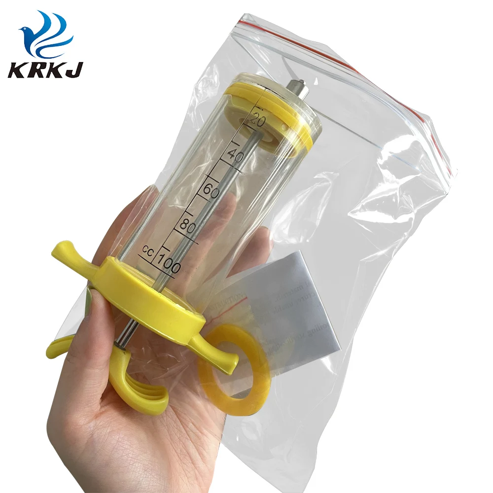 KD308 большой ствол 100cc пластиковый стальной замок для крупного рогатого скота шприц пистолет