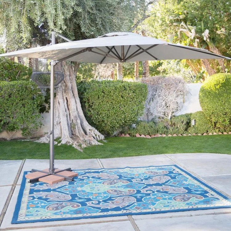 UV Protected Roma Offset Parasol 10 Ft Square Outdoor Hanging Umbrella
