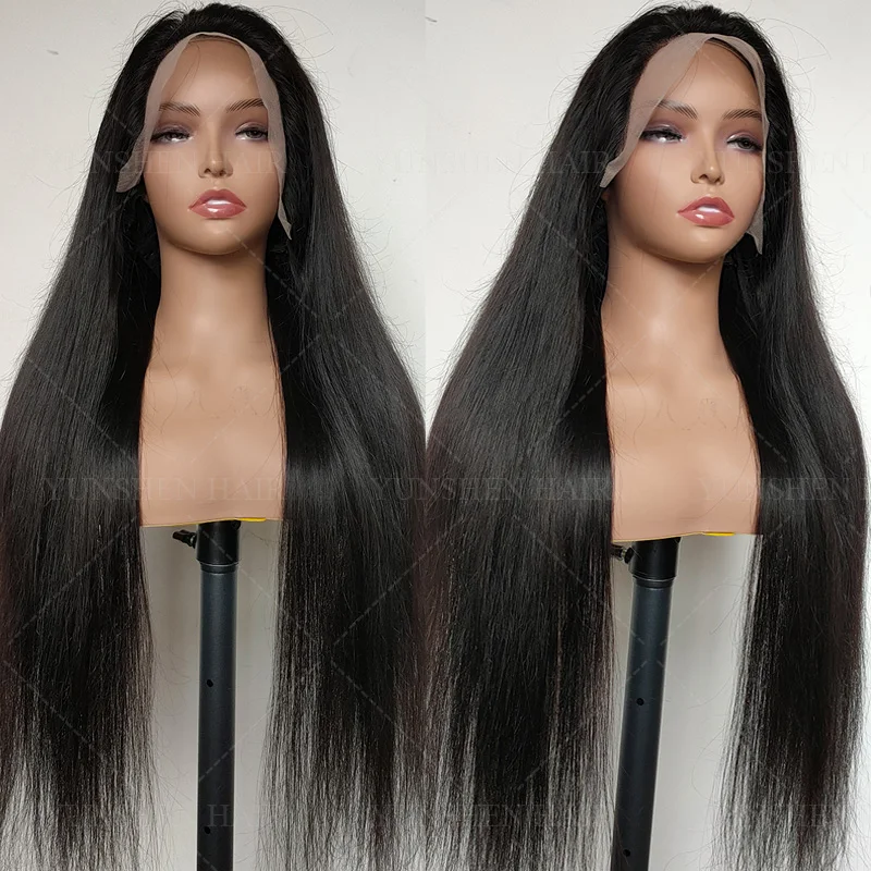 Wholesale Natural Color HD Transparent Straight Virgin Unprocessed Human Hair Wig 13x4 Lace Frontal Wigs for Black Women
