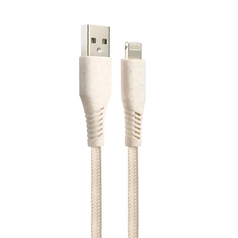 Fast charge Quick Transmission wheat straw fiber Material Cables Biodegradable USB Data Cable