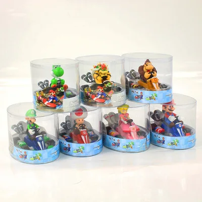 Customized OME PVC Plastic toy gift bowser princesas sentada hongos Mario Figure Mario Racecar Mario car toys