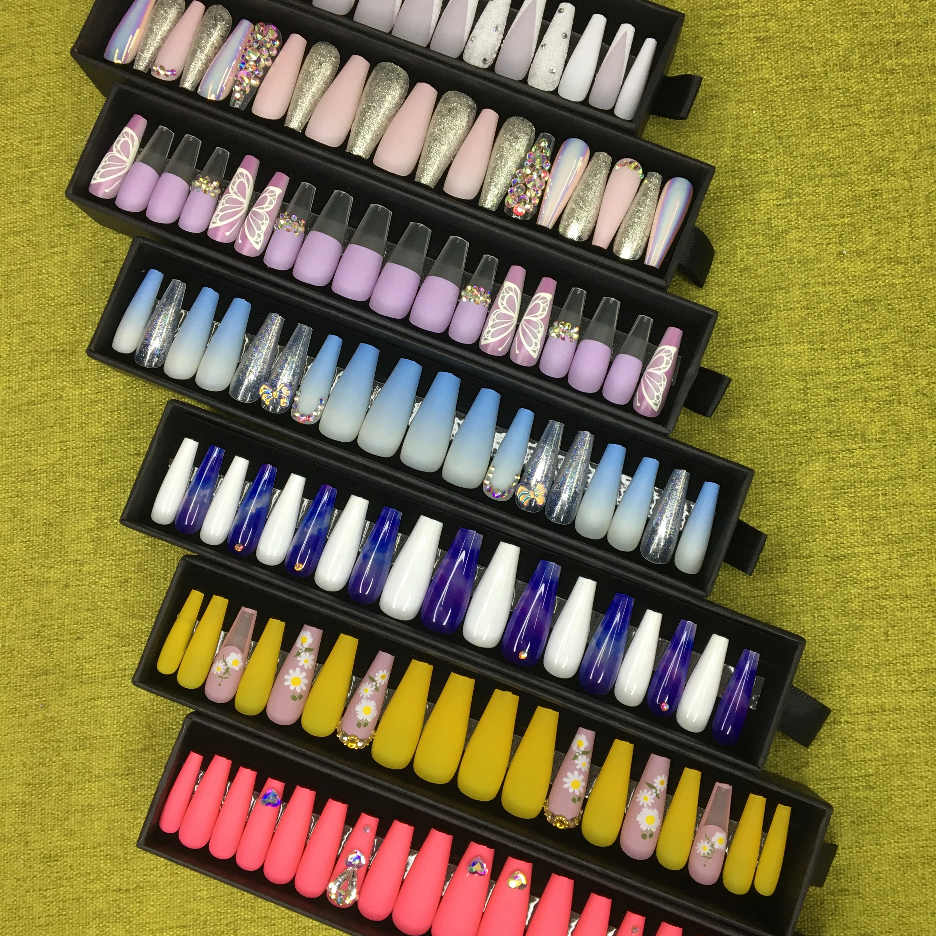 2021 New Arrival 24PCS Manicure Artificial Fingernails Wholesale High Quality Fake Nails Custom Logo Packaging Press On Nails