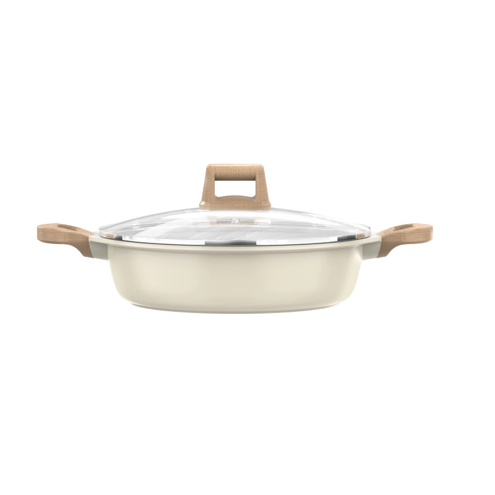 Hot Selling 7Piece Marble Coated Fry Pan Grill Pan Die Cast Aluminum Non Stick Cookware Sets for Home Cooking