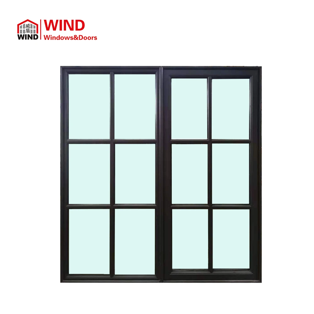 American style crank handle design aluminium clad wood casement  windows for house