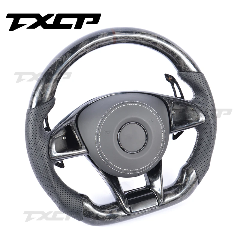 Forged Carbon Fiber Steering Wheel For Mercede Benz W205 C63 G63 E43 SL ML AMG GT G55 G500 E63 GLS45 LED Steering Wheel
