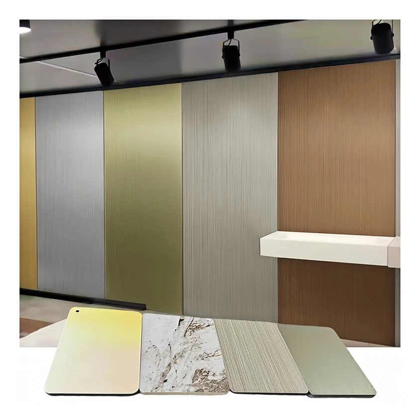 High Quality Indoor wall decor Metallic Wall Cladding interior mirror wall panel marble bamboo charcoal wood veneer board