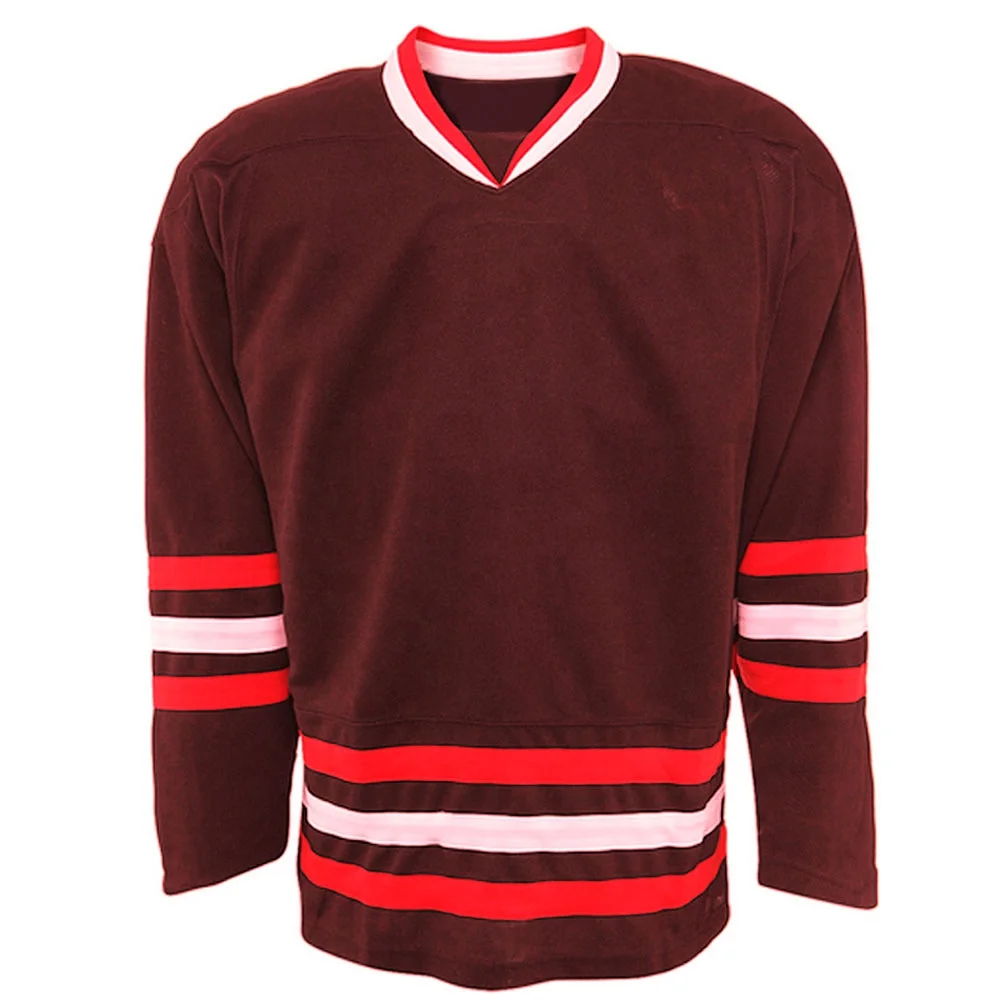 Custom Polyester Embroidery Blue Ice Hockey Jersey / Stitched Sports Ice Hockey Jerseys Custom