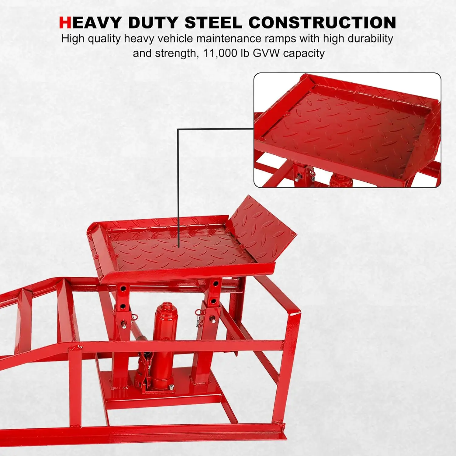 Factory Hot Sale Hydraulic Vehicle Ramp 2 T Capacity Portable Auto Repair Durable Ramps