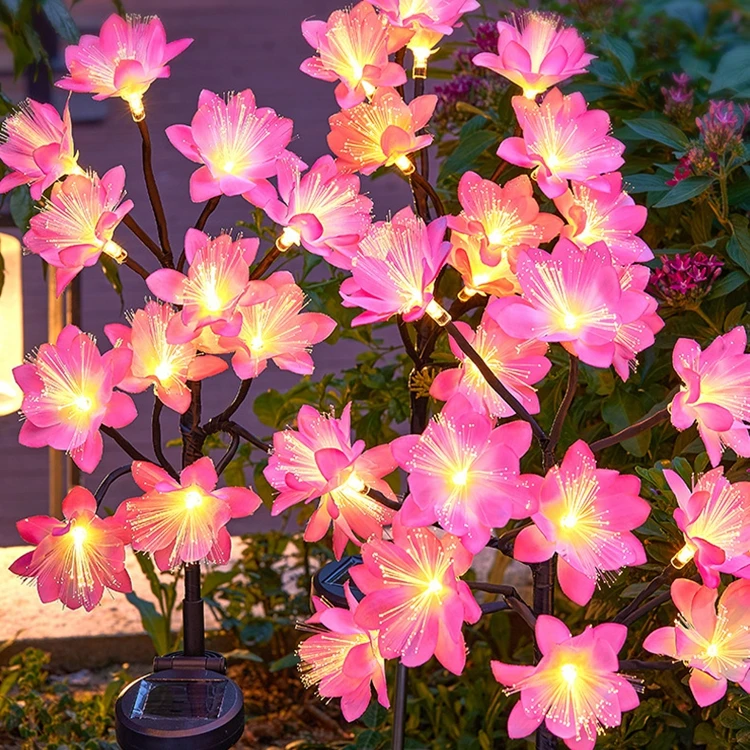 Solar Home Garden Lights 12led Camellia Garden Flower Decoration Outdoor Solar Lights Solar Waterproof Garden Lights for Patio