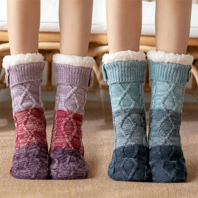Winter Warm Indoor Home Plush Thickened Snow Socks Fleece Lined Sherpa Socks Men Women Fuzzy Slipper Socks