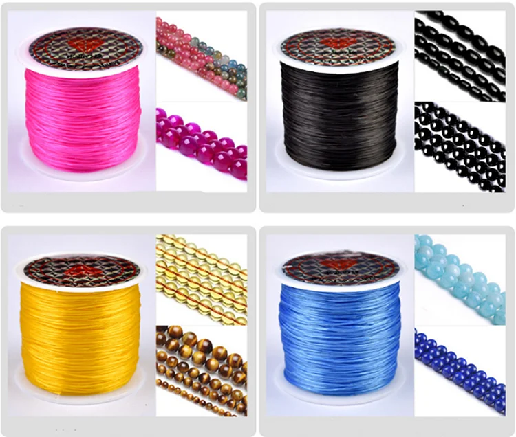 Wide Range Of Uses Mixed Color Wire Elastic Rubber Cord For Flat Jewelry Cord