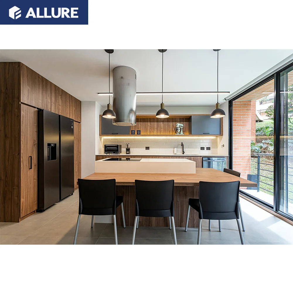 Allure flat pack prefabricated complete waterproof metal new model modern kitchen cabinet sets guangdong sale in lahore
