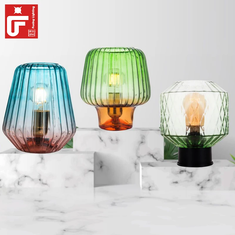 Under 20 Dollars Adjustable Rechargeable Table Lamp Cordless Vintage Glass Table Lamp for Bedroom