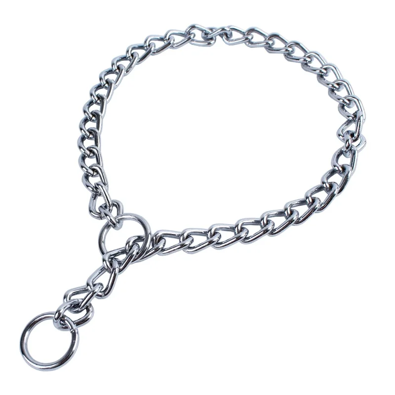 Wholesale Adjustable Pet Collar Iron Metal Copper Snake Chain Slip Dog Choke for Training Walking Made from Durable PVC TPU