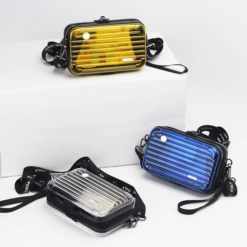 Customized colorful ABS PC hard case cosmetic bag , luggage box shape PC Makeup bag /ABS Wash bag/ waterproof bag