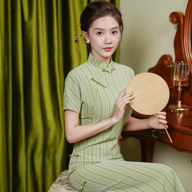 Скидка Китайская традиционная Женская одежда Cheongsam женское летнее хлопковое льняное платье Qipao