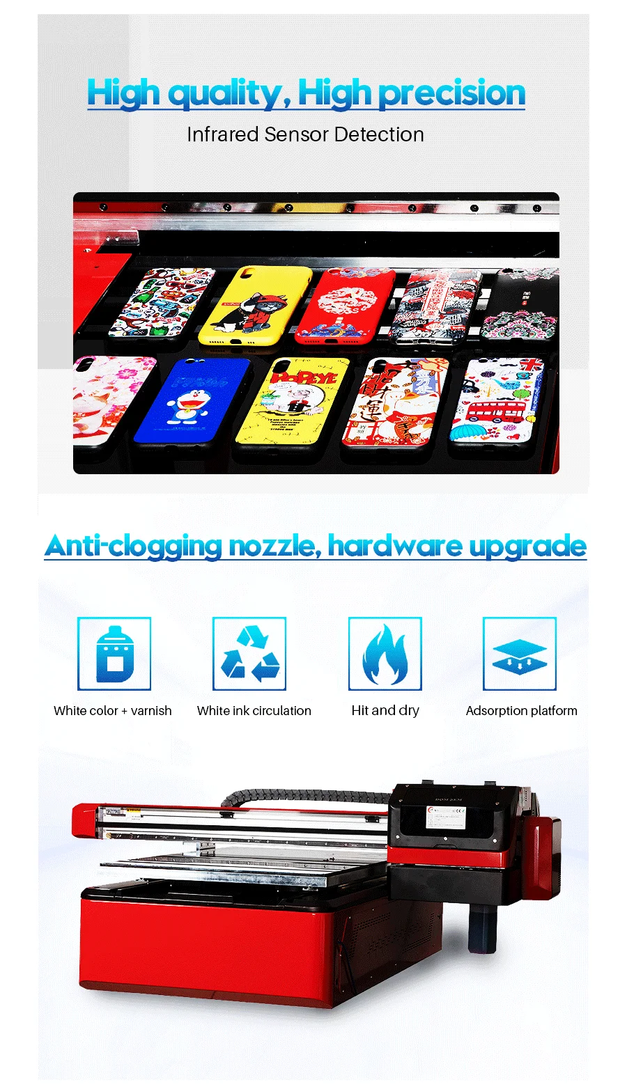 A1 6090 UV flatbed Printer inkjet Industrial Grade XP600 print head Varnish 3D embossed Raised Fonts