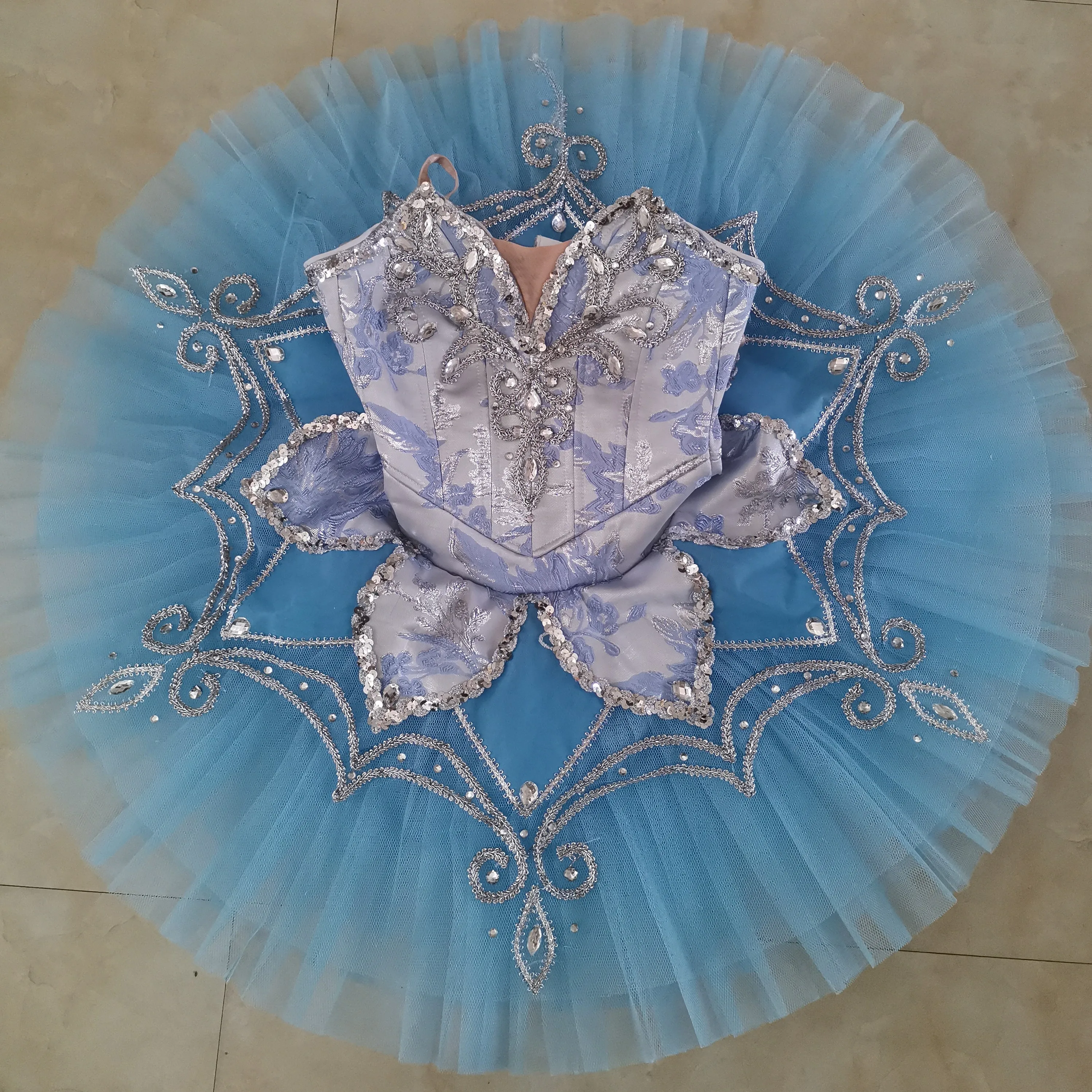 New Coming High Quality Women Adult Kids Girls Performance Wear Lt. blue Tutu Ballet Professional