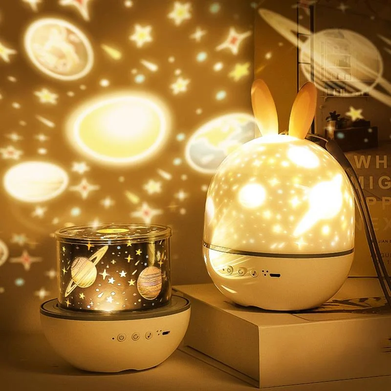 LED Star Projector Night Light Romantic Music Charging Rotating Projection Lamp for Home Party Decorate Baby Sleep