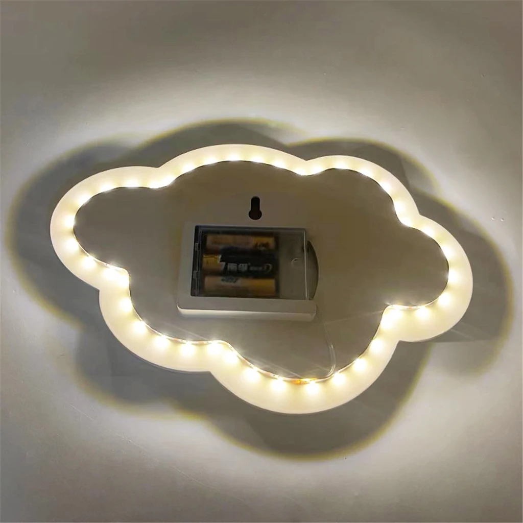 Rustic Home Baby Kids Room Decoration Handmade Wall Hanging Cloud Shape Night Light