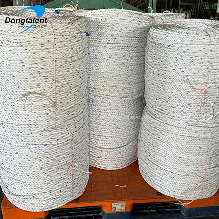 Wholesale high quality low price 3 strand  PP fishing twisted packaging ropes