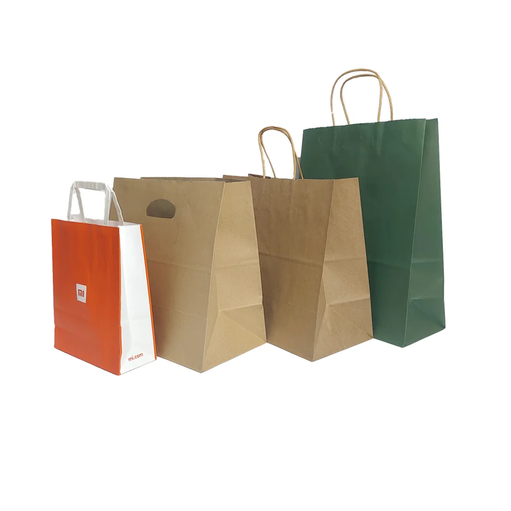 Cheap New Recyclable kraft paper bag with twisted handle reusable shopping paper bags logo printed