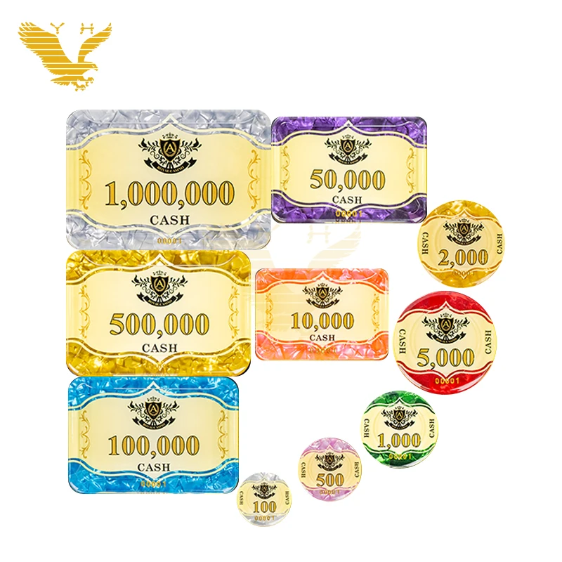 YH Custom Printed Square Plastic Casino Poker Chips For Sale