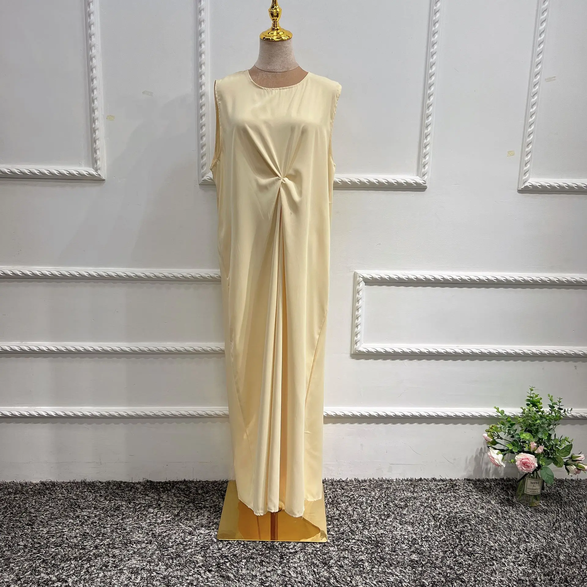 Abaya мусульманские платья мусульманская одежда для женщин хорошо сделанная без рукавов внутреннее платье Дубай