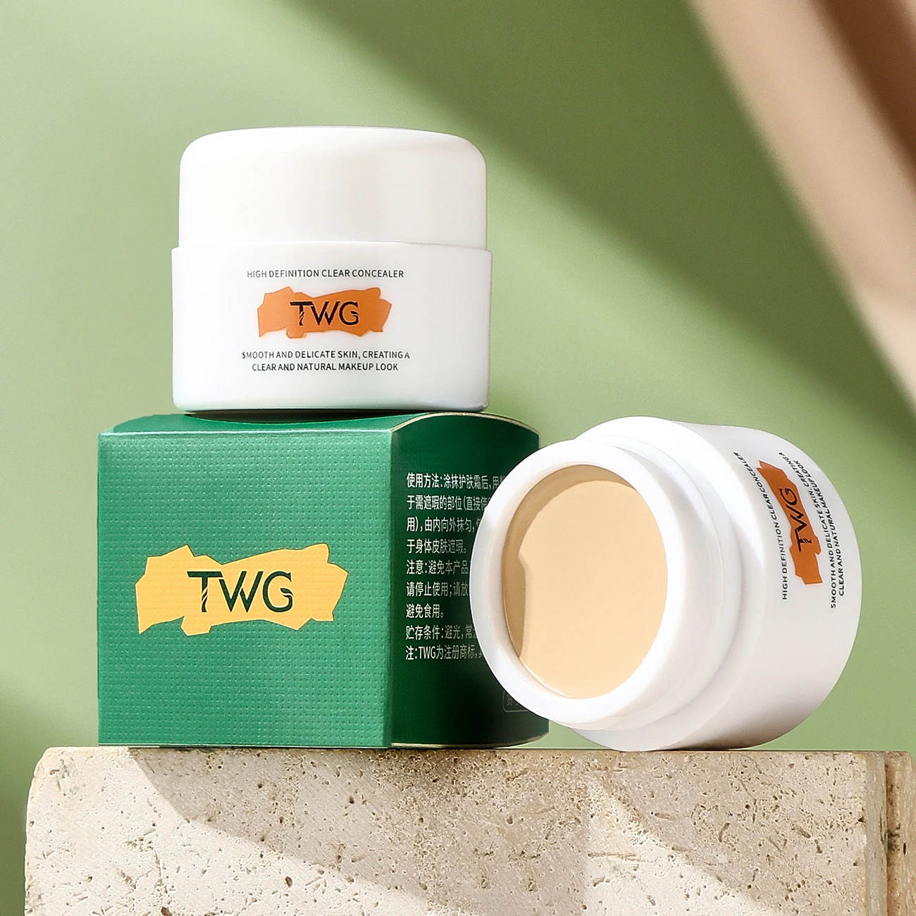 TWG RTS 3-color face concealer Skin Color Corrector Cream  Moisturizing Palette Waterproof Long-Lasting makeup concealer