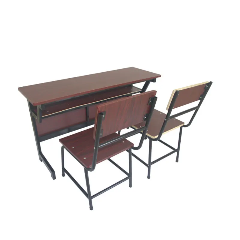 Hot sell high quality wholesale double wood school furniture desk for Philippines