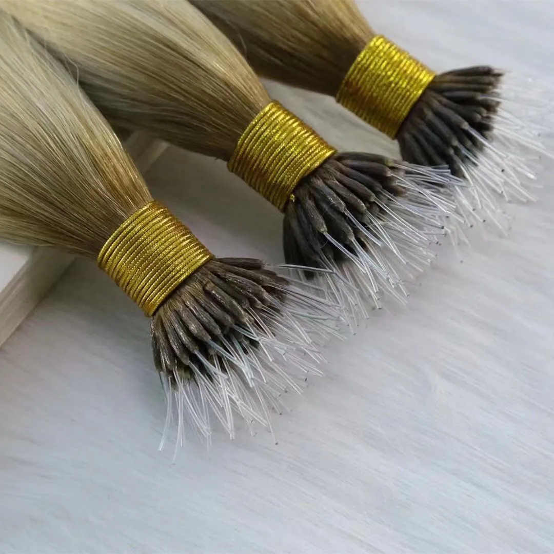 100% Cuticle Remy Indian I tip Human Hair Extensions Wholesale Micro Links Hair Extensions Nano Ring Elastic Loop Hair