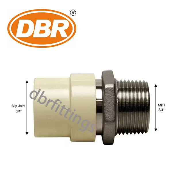 3/4 inch x 3/4 inch CPVC CTS Slip Stainless Steel MPT Adapter Hardware Fittings CPVC Pipe fittings