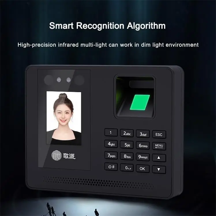 Dual Camera Electronic Time Recorder Facial Fingerprint Recognition Biometric Time Clock For Employees Attendance