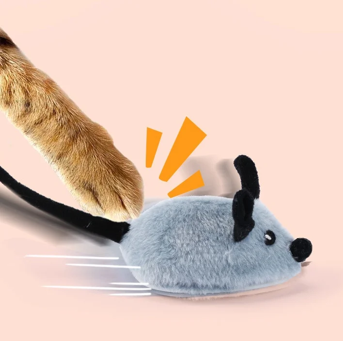 Кошачья мышь плюшевая USB игрушка Интерактивная Автоматическая движущаяся умная кошка Охота перо
