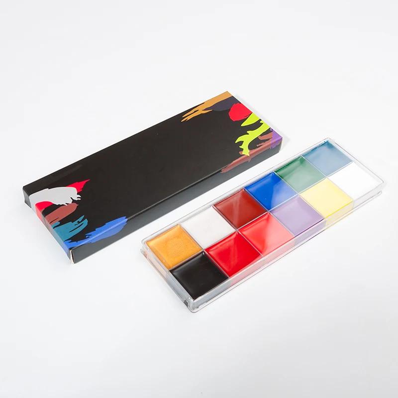 Halloween Paint Water Proof 12 Colors Face Body Art Paint Tattoo Makeup Oil Palette Party Face Painting Makeup