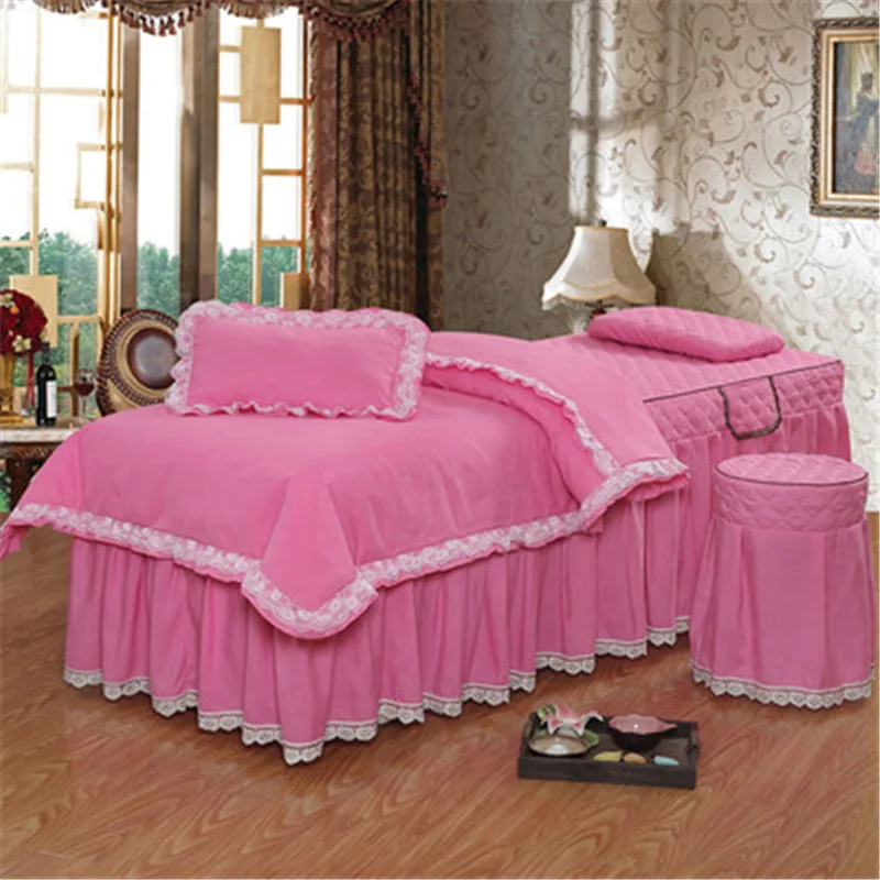 Modern beauty bed skirt bedspread flat fitted sheet salon spa massage table sheet set