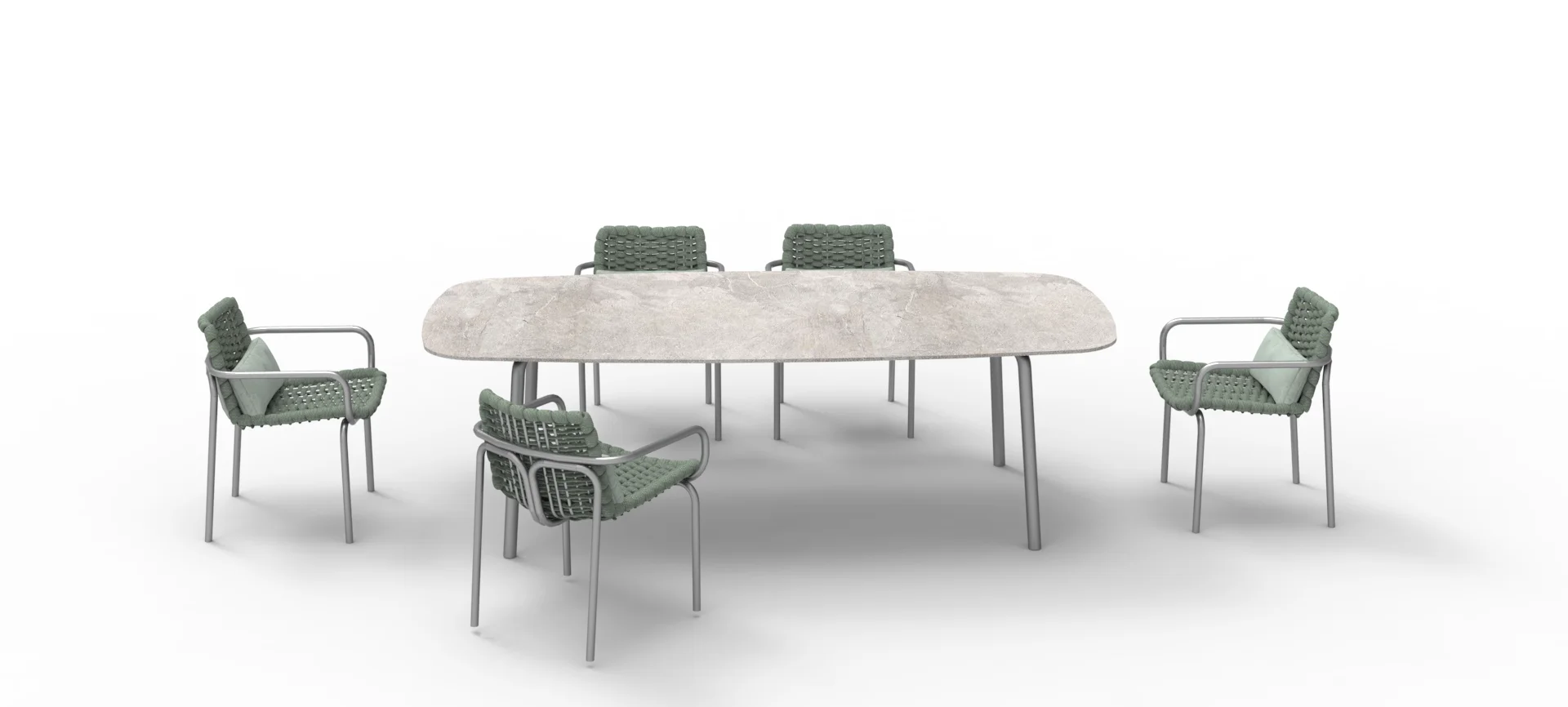 Outdoor Aluminum Structure 12 mm HPL Table Top Italian Garden Patio Hotel Cruise Resort Beach Dine Dining Table