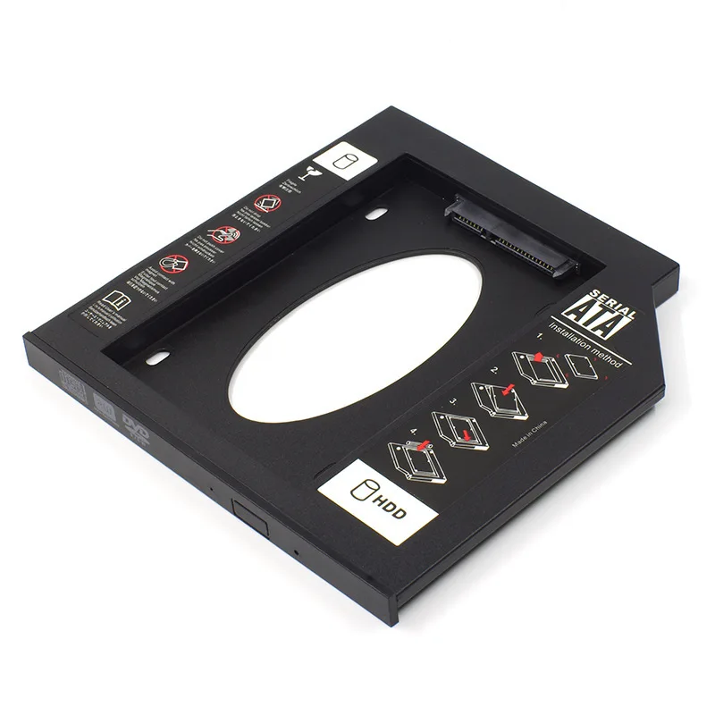 plastic 2.5inch 2nd HDD 9.5/12.7mm SATA3.0 SSD Bracket adapter second hard driver disk caddy
