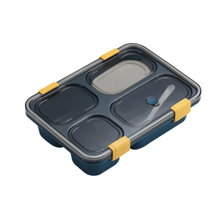 
4 Compartments High Quality Portable Pp Plastic Lunch Box For Children School Office 