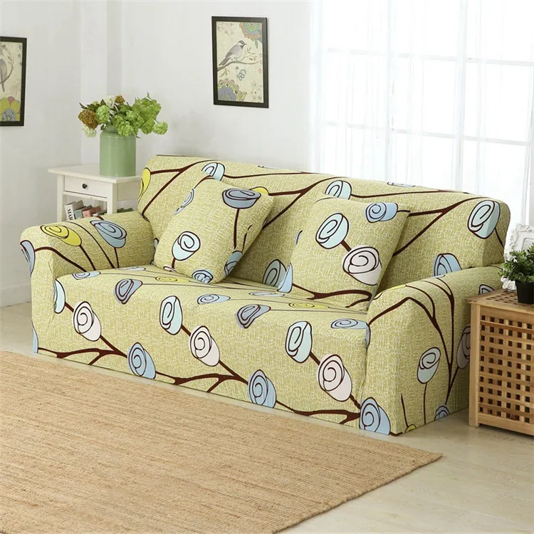 luxury comfy fancy floral printed cute blue teal full sofa cover