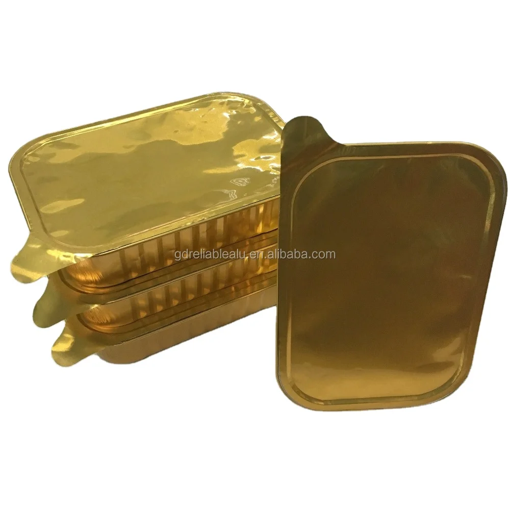 Keep food fresh top quality 500ml Color coating heat sealable smoothwall aluminum foil frozen food containers with foil lid