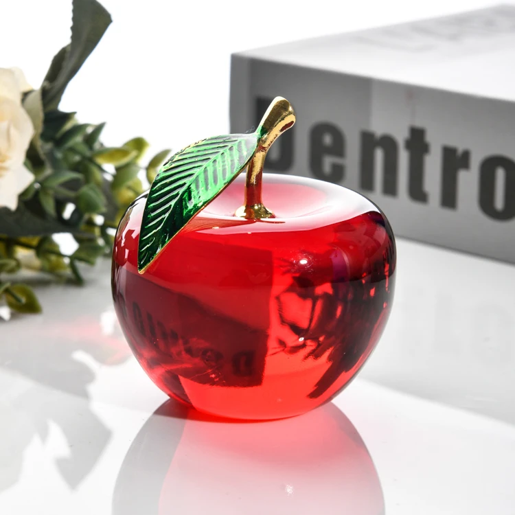 Custom Modern Clear Wholesale Eco-Friendly Multiple Sizes 60mm Glass And Crystal Apple