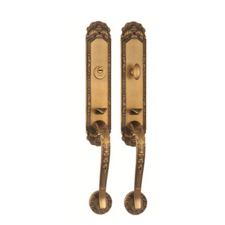 Декоративные желтые бронзовые раздвижные двери для кафе morgrid из цинкового сплава в европейском стиле, античный самозакрывающийся дверной замок