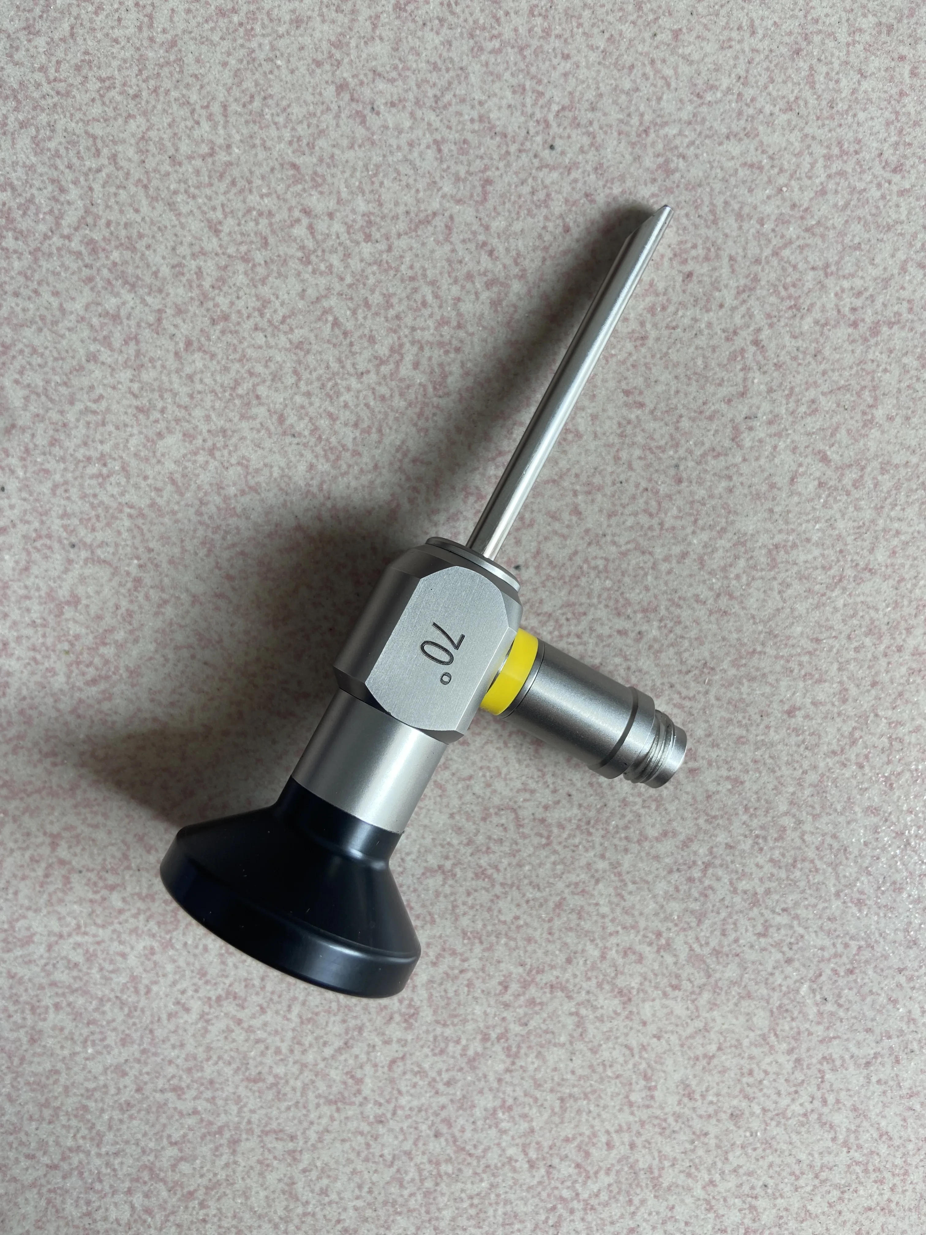 Handheld rigid ENT optical otoscope with 50mm working length, 70 degree view angle, 4mm diameter