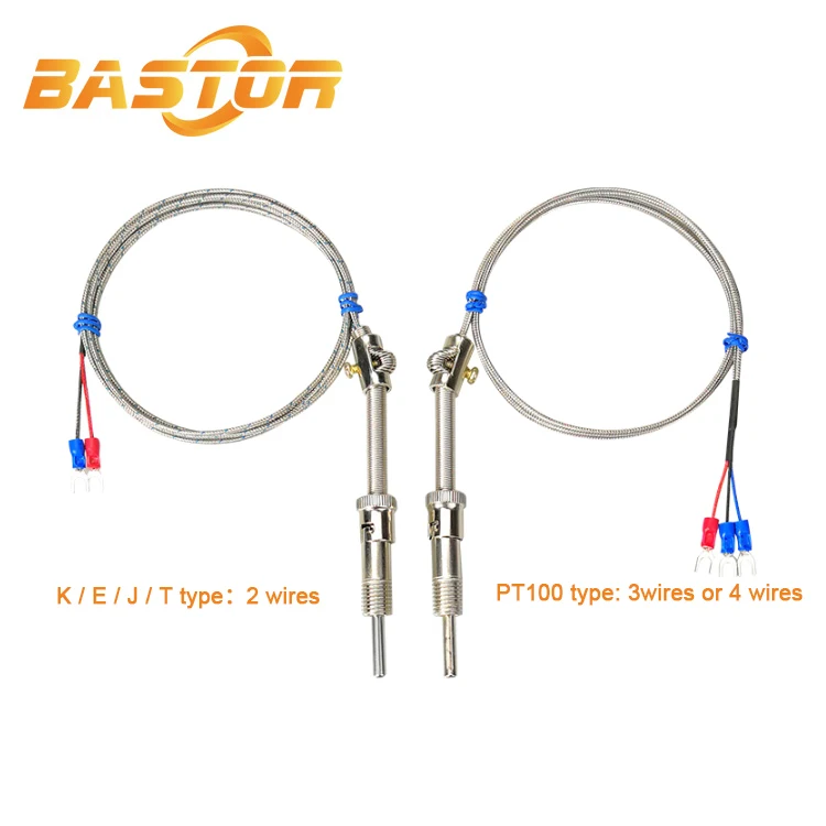 M12 screw compression spring bayonet high temperature sensor probe thermocouple j type