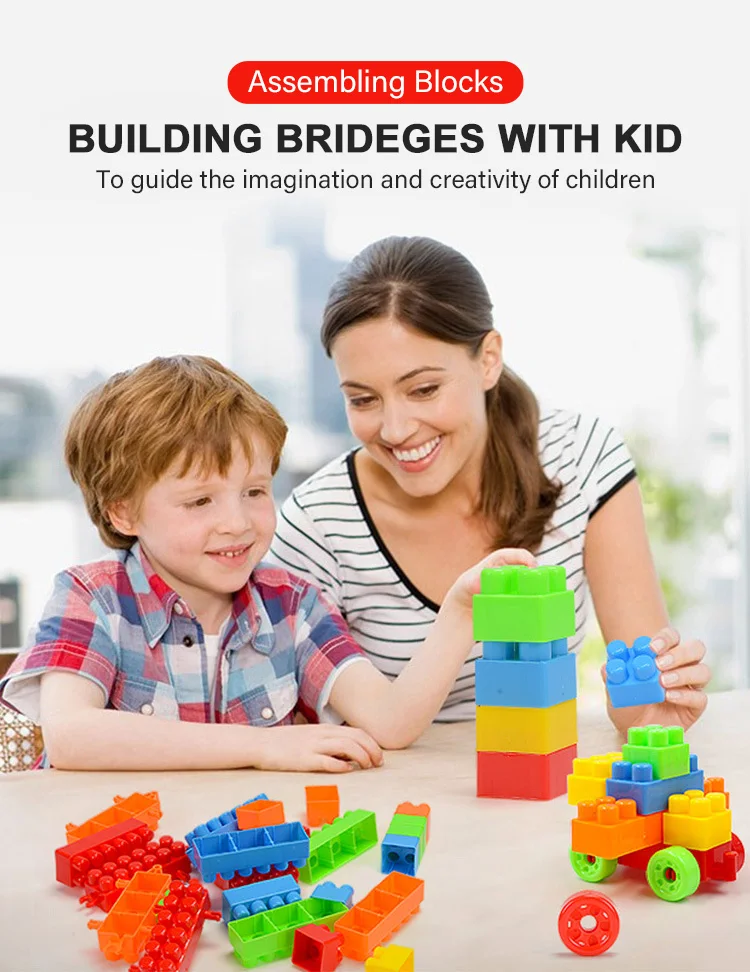 Diy Building Blocks Bricks Plastic Type Building Block Sets Toys 150 Piece Building Blocks for Boys Girls Kid