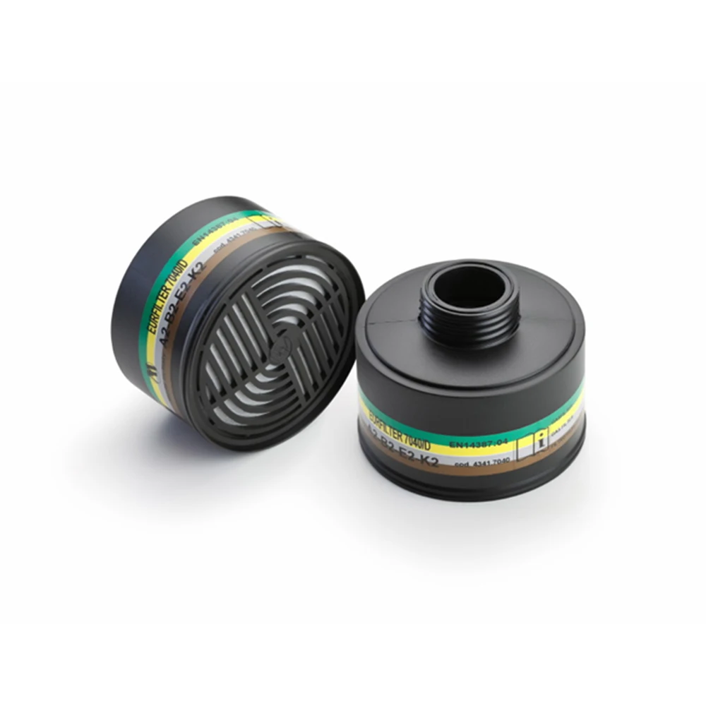 Hot Sale A2B2E2K2 Gas Filter With Threaded Rd40 Connection Din En 148-1 With Active Carbon And TNT Filtering Tissue
