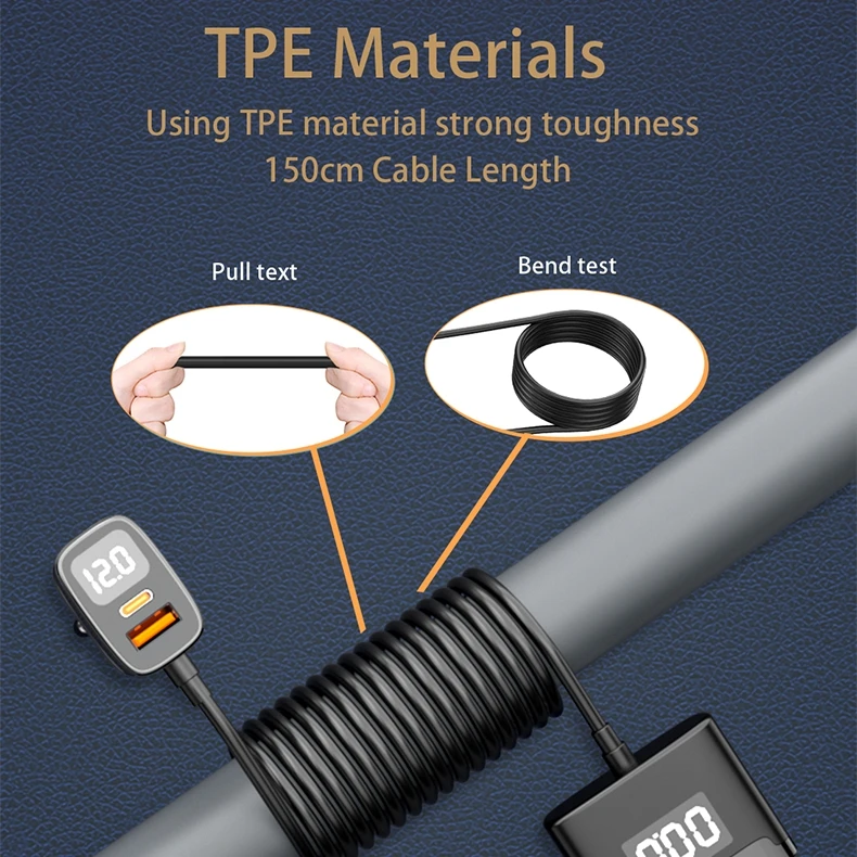 5-in-1 Super Fast Car Charger 78W USB C Car Charger LED Voltage Display PD 3.0/QC 4.0/3.0/PPS Type C Multi Car Charger Extension